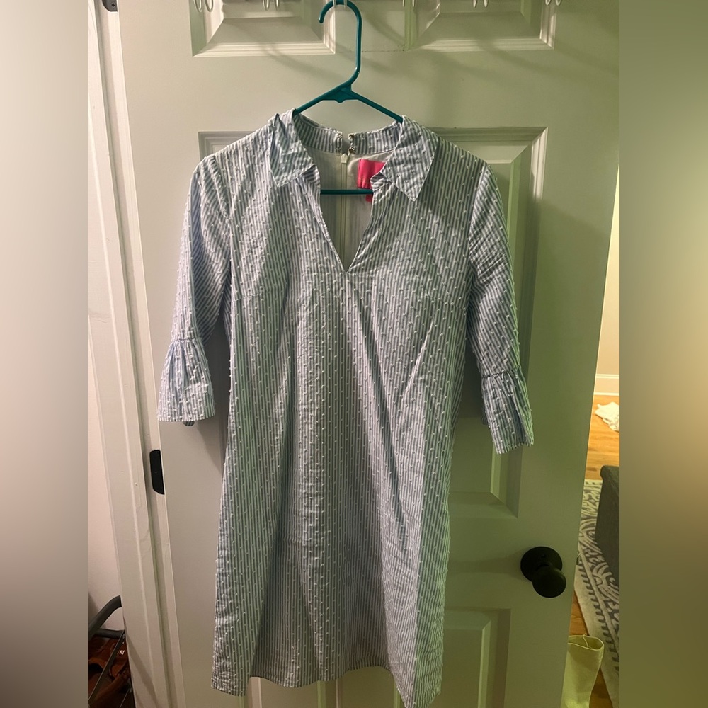 Lilly Pulitzer seersucker quarter-sleeve dress in size 0